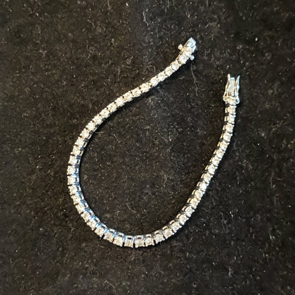 Sterling Silver Cz Tennis Bracelet